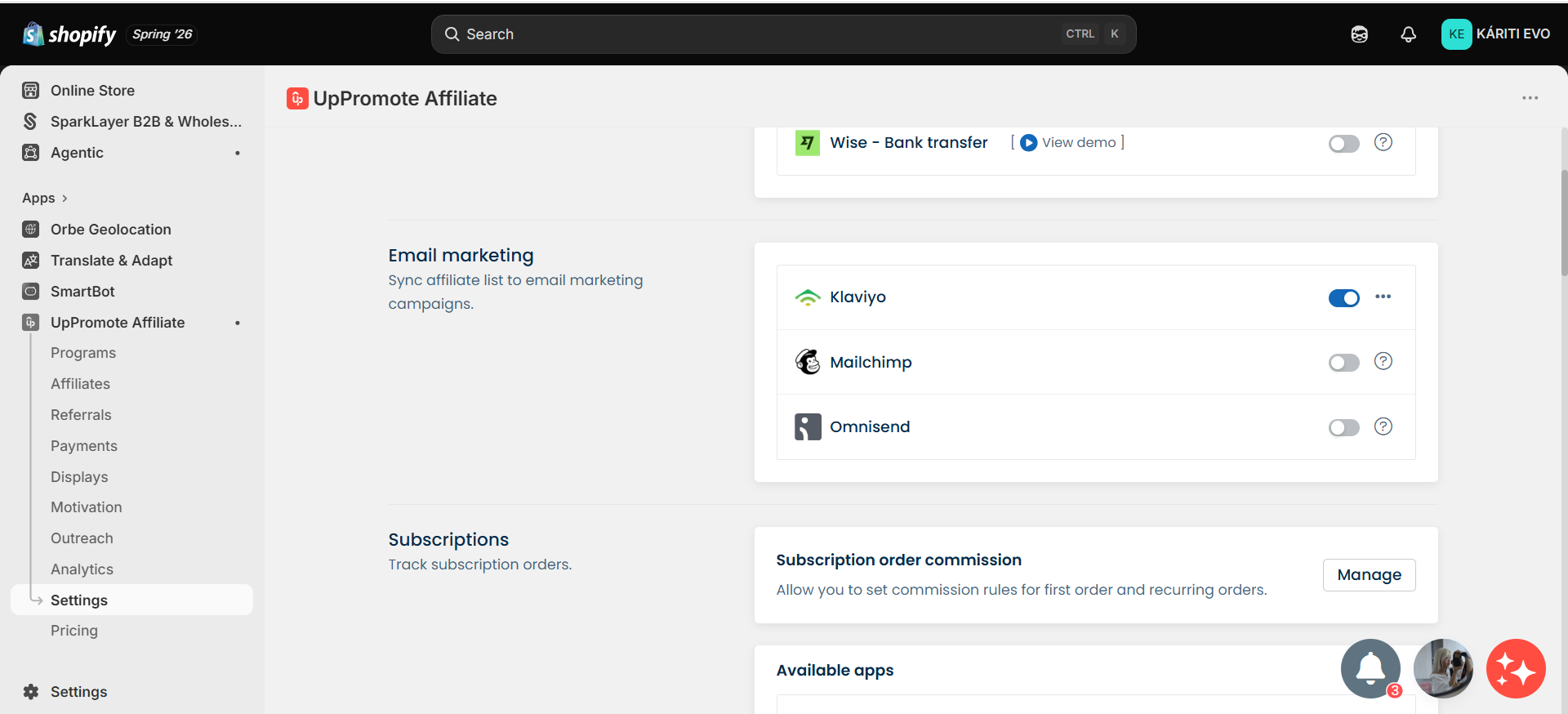 Affiliate & email automation